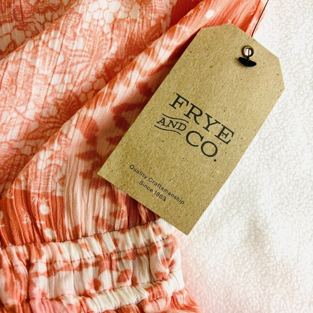 NWT FRYE AND CO. Pink and White Rayon Short Sleeve Ruffled Maxi Sundress (XXL) - Picture 14 of 15